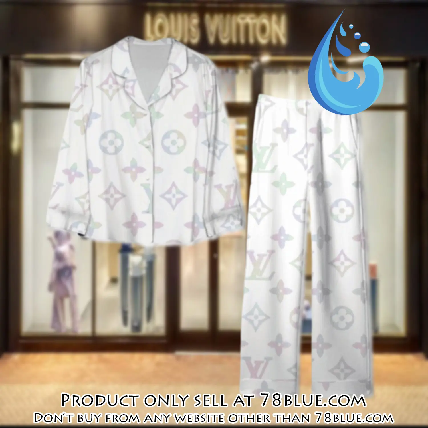 Trending luxury lv satin pajama set pjs1105 78b2021372